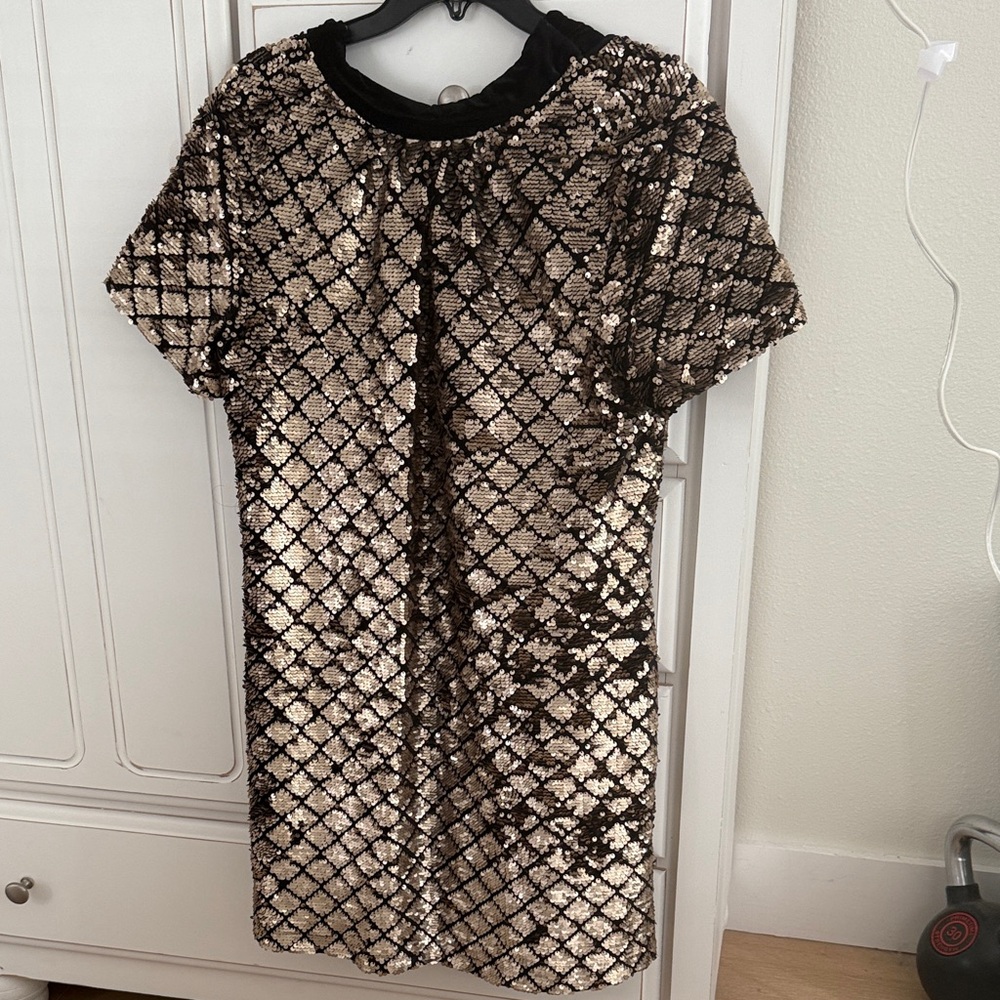 Sugarlips Black and Gold Sequin Mini Dress